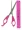  2-Piece Hair Cut Scissor And Clip Level Ruler Pink