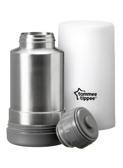 tommee tippee Closer To Nature Travel Bottle And Food Warmer - Silver/White/Black