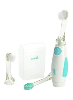 summer infant 3-Piece Gentle Vibration Toothbrush Set - White/Green/Clear