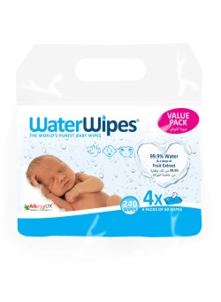 WaterWipes Original Baby Wipes, 4 Pack Of 60 Wipes (240 Wipes)