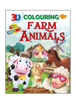 3D Colouring- Farm Animals - Paperback