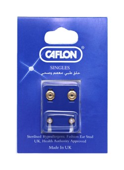 Caflon Aloy Medicated Stud Earrings Gold/White