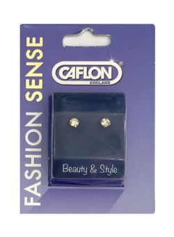 Caflon Medicated Stud Earrings Gold/White