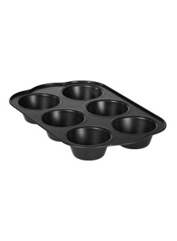 ROYALFORD 6-Cup Muffin Pan Black 34.7x22.2x4.8cm