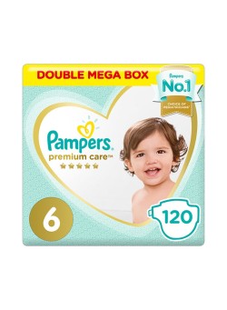 Pampers Pampers Premium Care Diapers, Size 6, Extra Large, 13+ kg, Double Mega Box, 120 Diapers
