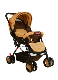 baby plus Single Baby Stroller - Kahki/Brown