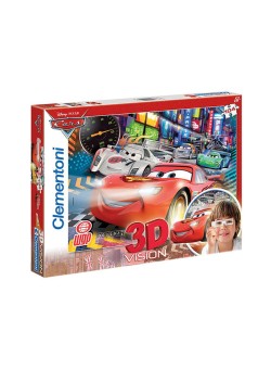 Clementoni 104-Piece 3D Vision Disney Cars Jigsaw Puzzle