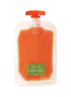 Infantino Squeeze Pouches, Pack Of 50, Orange/Clear