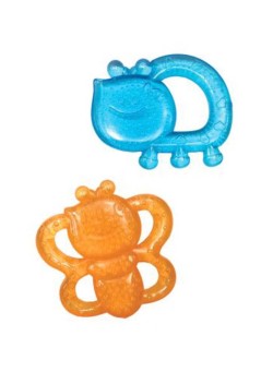 Infantino Garden Teething Pals Water Filled Teethers, 0+ M, Pack of 2 - Orange/Blue