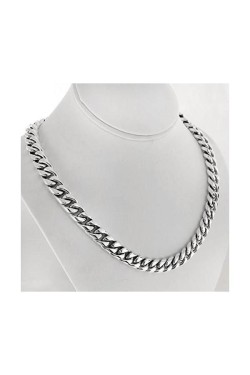  Multiline Company Plated Alloy Chain Necklace For Men Silver