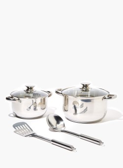 Amal Stainless Steel Cookware Set Silver 6-Piece