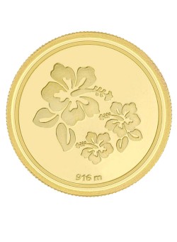 Malabar Gold and Diamonds 22K 916 Purity 1 Gms Flower Gold Coin MGFL916P001G Gold