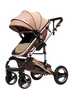 belecoo 3 In 1 Classic Pram Baby Single Stroller - khaki