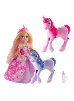  Barbie Dreamtopia Chelsea Princess And Baby Unicorn Gift Set