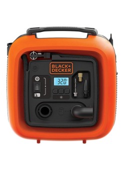 BLACK+DECKER 12V 160 PSI Air Compressor And Air Inflator For Bikes, Cars, Inflatables And Sports Balls ASI400-XJ