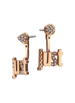 Justcavalli Exquisite Design Dangle Earrings Rose Gold