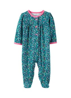 Carters Floral Printed Snap-Up Cotton Playsuit Blue/Pink