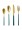 Sunhome 4-Piece Premium Cutlery Set Green/Gold