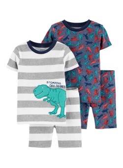 Carters Infant Boys Dinosaur Print Pyjama Set grey/white/blue