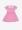 R&B Striped Peter Pan Collar Dress And Cap Sleeves Pink/White