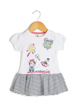 TOFFYHOUSE Infant Girls Graphic Print Dress White