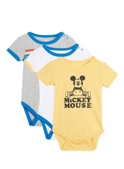 Fox Baby Baby Mickey Mouse Onesie (Pack of 3) White