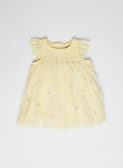 MINIKLUB Baby Floral Tulle Dress Yellow