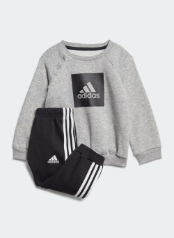adidas Kids 3-Stripes Fleece Training Jogger Set Mgreyh/Black