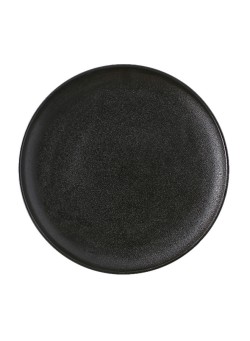 Shuer 10-Inch Sand Glaze Ceramic Plate Black