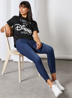 Jacqueline de Yong Disney Themed T-Shirt Black Text