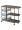 LENTIA 3-Tier Shelf Rack Storage Black 80x38x84cm