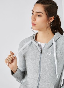 UNDER ARMOUR Rival Terry FZ Hoodie Steel Full Heather/White/White