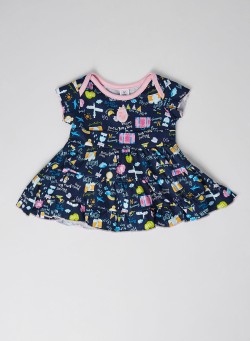 TOFFYHOUSE Baby All-Over Graphic Dress Navy