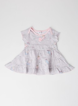 TOFFYHOUSE Baby Unicorn Graphic Dress Grey