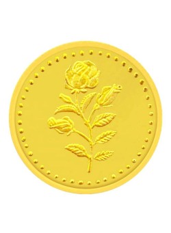 Javeri Jewellery 24 Karat 4g Gold Flower Design Coin